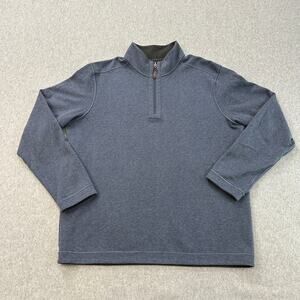 Tommy Bahama Sweatshirt Men 2XL Flip Coast Reversible 1/2 Zip Blue Gray Pullover